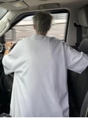 Baskılı Oversize Bisiklet Yaka T-shirt - Beyaz - 4