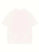 Baskılı Oversize Bisiklet Yaka T-shirt - Beyaz - 3