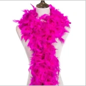 Fuşya Renk Kabarık Tüylü Otriş Boa Gerçek Tüy Dekorasyon thumbnail 3