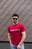 Erkek Kısa Kollu Nasa Baskı Basic Erkek T-shirt thumbnail 4