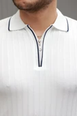 Erkek Fermuarlı Yakalı Kısa Kollu T-shirt - 3