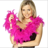 Fuşya Renk Kabarık Tüylü Otriş Boa Gerçek Tüy Dekorasyon thumbnail 2