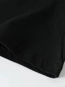 Baskılı Oversize Bisiklet Yaka T-shirt - Siyah - 3