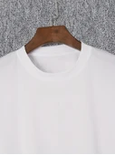 Baskılı Oversize Bisiklet Yaka T-shirt - Beyaz - 3