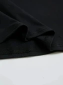 Baskılı Oversize Bisiklet Yaka T-shirt - Siyah - 4