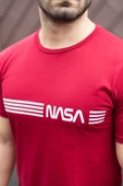 Erkek Kısa Kollu Nasa Baskı Basic Erkek T-shirt thumbnail 5