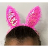 Fuşya Dantelli Işıklı Tavşan Kulak Taç thumbnail 1