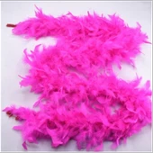 Fuşya Renk Kabarık Tüylü Otriş Boa Gerçek Tüy Dekorasyon thumbnail 4