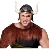 Mega Boynuzlu Viking Ivar Kaskı Eskitilmiş Desen Gümüş Renk thumbnail 1