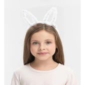 Led Işıklı Peluş Tavşan Kulak Taç Beyaz thumbnail 1