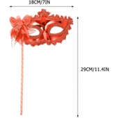 Kırmızı Işıltılı Tutmalı Fotoğraf Çekimi Maskesi thumbnail 3