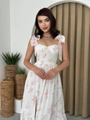 Roseta Bağlamalı Midi Elbise thumbnail 1