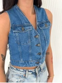 Kot Jeans Yelek - Mavi - 2