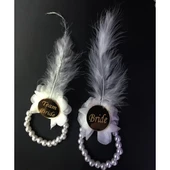 İncili Nedime Bilekliği Altın Pleksili Beyaz 7 Adet thumbnail 2