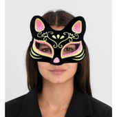 Süet Pembe Sarı Kedi Maskesi thumbnail 2