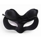 Siyah Süet Sarı Pembe Simli Kedi Maskesi thumbnail 3