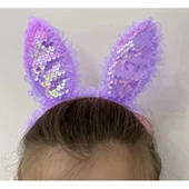 Mor Dantelli Pullu Işıklı Tavşan Kulak Taç thumbnail 1