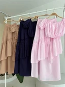 Büzgülü Crop Kat Detaylı Fırfır Etekli Takım 10196 thumbnail 11