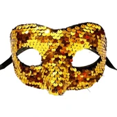 Payetli Venedik Balo Parti Maskesi Altın thumbnail 1