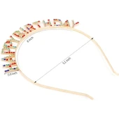 Renkli Kristal Taşlı Lüks Happy Birthday Taçı thumbnail 3