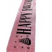 Pembe Siyah Happy Birthday Simli Kuşak Kemer thumbnail 3