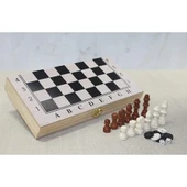 Ahşap Kutulu Satranç Tavla Seti Model 1 - 1