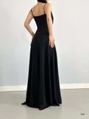 Kadın Ip Askılı Kruvaze Yaka Maxi Boy Abiye Elbise - 7
