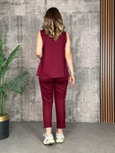 Kadın Askılı Yuvarlak Yaka Viskon Iki Iplik Bluz Ve Eşofman Altı Ikili Takım thumbnail 4