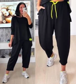 Kadın Iki Iplik Viskon Pamuk Kumaş Arma Detaylı Ikili Takım thumbnail 6