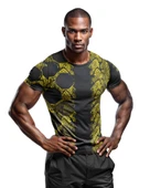 Desenli Antrenman ve Spor Forması, Halı Saha Forması, Nefes Alan Tişört, Yüksek Kalite Gym Tshirt - 1