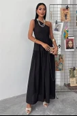 Tek Omuzlu Pile Detay Maxi Elbise 2895 thumbnail 5