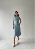 Meldia Jean Sıfır Kollu Elbise - 3