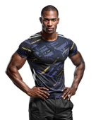 Desenli Antrenman ve Spor Forması, Halı Saha Forması, Nefes Alan Tişört, Yüksek Kalite Gym Tshirt - 4