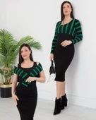 Kadın Uzun Kollu Büstiyer Ve Askılı Mini Elbise Fırsat ürün Ikili Takım thumbnail 1