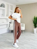 Kadın Modal Dokulu Kumaş Yanı şeritli Takım thumbnail 2