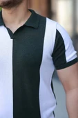 Erkek Kısa Kollu Polo Yakalı Blok Desenli Triko Bluz thumbnail 3