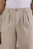 Erkek Beli Lastikli Pileli Baggy Pantolon - 4