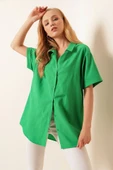 20120 Oversize Kısa Kollu Gömlek - Yeşil - 1