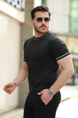 Erkek Bisiklet Yaka Ribanalı Kısa Kollu Tshirt - 3