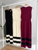 Etek Ucu Şerit Detaylı Triko Elbise 2831 thumbnail 8