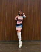 Kadın Uzun Kollu Tek Omuzu Askı Toka Detaylı Kısa Dalgıç Elbise thumbnail 2