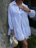 Gömlek Yaka Pileli Elbise 2898 thumbnail 5