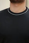 Erkek Bisiklet Yaka Ribanalı Kısa Kollu Tshirt - 2