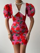 Perast Çiçek Detaylı Elbise thumbnail 2