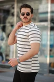 Erkek çizgili Kısa Kollu T-shirt thumbnail 2