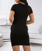 Kadın Ananas Baskılı Kısa Kol Viskon Elbise thumbnail 3