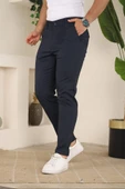Erkek Casual Slim Fit Cord Desenli Kumaş Pantolon - 1