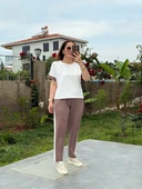 Kadın Modal Dokulu Kumaş Yanı şeritli Takım thumbnail 3