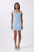 Büzgü Detay Omuz Askılı Mini Elbise thumbnail 2