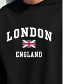 Erkek Uzun Kollu Bisiklet Yaka Yazı Baskılı Iki Iplik Bluz - 2